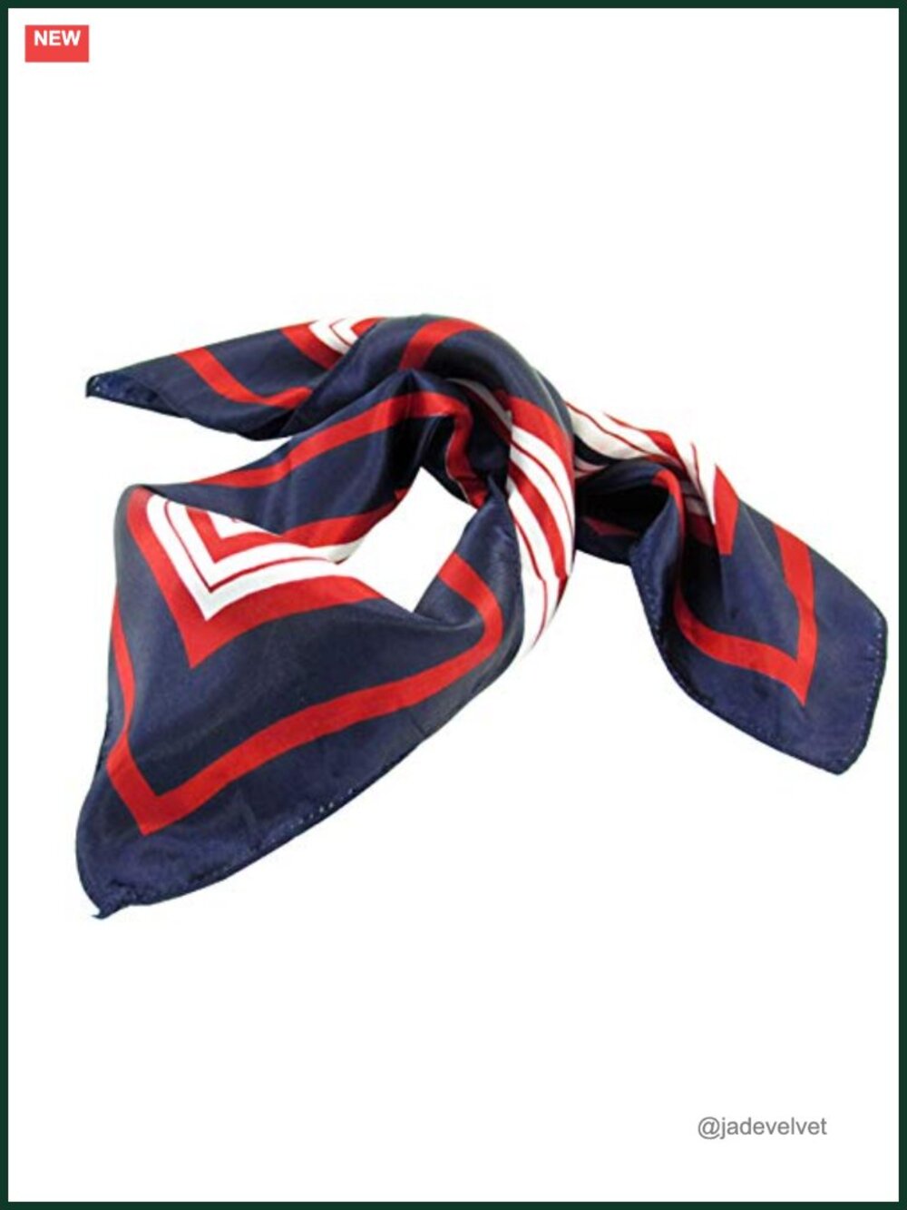 Dark Blue Red White Striped Polyester Square Fashion Scarf